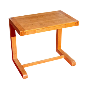 Bureau d'ordinateur moderne simple en forme de C Table d'étude pour bureau à domicile Bureau d'écriture incurvé en bois massif avec tiroir - Product Image 6