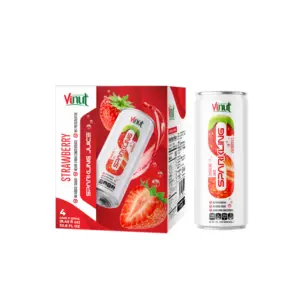 Made In Vietnam Soft Drink 250ml Sparkling Water Strawberry Fruit Juice No Sugar Low Fat Free Sample Private Label Manufacture