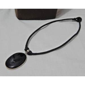 Collar de ónix negro de Plata de Ley 925, colgante de piedras preciosas hecho a mano, regalo de moda para su NL0007-GS - Product Image 1