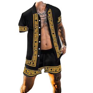 ชุดกีฬาลำลองสำหรับผู้ชายชุดเสื้อยืดและกางเกงขาสั้นสำหรับฤดูร้อน - Product Image 3