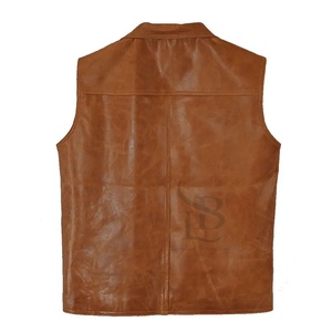 2025 hommes personnalisé Top vente gilet en cuir taille personnalisée gilet en cuir couleur unie respirant gilet en cuir pour la vente en ligne - Product Image 6