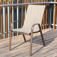 Chaise de jardin empilable en métal Uplion Patio avec accoudoirs, matériau flexible et confortable Chaise empilable en métal populaire pour l'extérieur en noir
