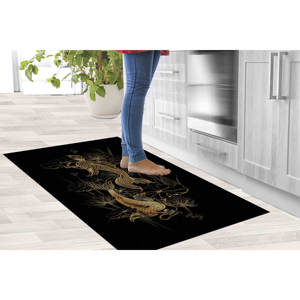 Alfombras con Símbolos Asiáticos de Carpas Koi y Lotos, Alfombra de Carpas Koi, Alfombra Estampada, Alfombra Suave con Pelo Largo - Product Image 2