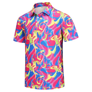 Camiseta de polo de 100% poliéster para hombre, diseño de manga corta de secado rápido de alta calidad, impresión por sublimación personalizada, transpirable - Product Image 3