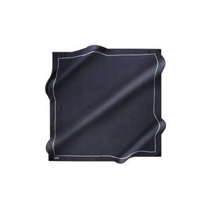 Navy Blue <b>Silk</b> Satin <b>Square</b> <b>Scarf</b>-Luxury Designer Leopard & Dot Pattern - Product Image 1