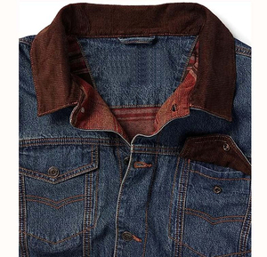 Vente en gros Veste en jean personnalisé pour homme bleu noir en coton pour homme - Product Image 5