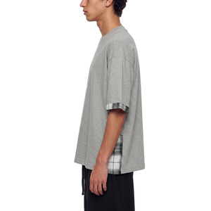 T-shirt unisexe à carreaux en coton biologique, soie ou coton mercerisé - 220-240 GSM - Product Image 4