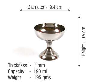 Cuenco de helado de acero inoxidable, cuenco de helado decorativo moderno de Metal superventas, acero inoxidable plateado - Product Image 2