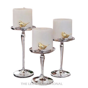 ชุดเชิงเทียนโลหะสแตนเลสชุบเงิน2ชิ้นเชิงเทียนคอนกรีตไม่เหมือนใคร - Product Image 3