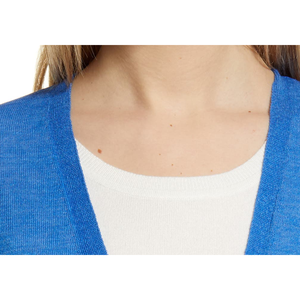 Cardigan Casual Blue Palace con Spacco Laterale in Lana, Taglia Piccola, Motivo Stampato - Product Image 5