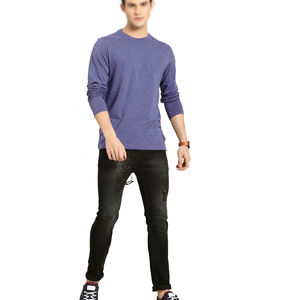 Derniers modèles T-shirts à manches longues pour hommes Tissu solide à séchage rapide et doux pour l'extérieur 100% coton Logo avant inclus - Product Image 4