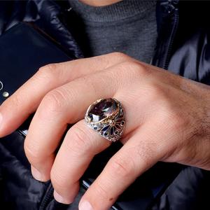 Turkish Vintage <b>Mens</b> Luxury 925 Sterling <b>Silver</b> Gemstone <b>Ring</b> Wedding & Party Customized Size Wholesale Jewelry From Turkey - Product Image 6