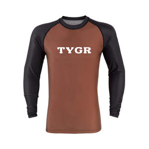 Rash Guard Top Qualité Polyester Spandex Conception Personnalisée Bjj Jiu Jitsu Arts Martiaux Porter Oem Odm Rash Guards Avec White Label - Product Image 1