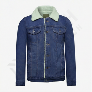 แจ็คเก็ตยีนส์ทรงบอมเบอร์ สไตล์วินเทจ สีพื้น แฟชั่นลำลอง ติดกระดุม  ไซส์ใหญ่สำหรับผู้ชาย สไตล์สตรีทแวร์สุดฮิต ขายดี - Product Image 1