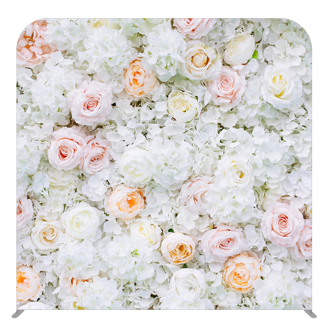 Custom Dye Sublimation Printed 8x8 ft Photo Booth Wedding Backdrop Stand Aluminum Frame Tension Fabric Portable Easy Install