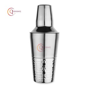 Shaker à cocktail fait à la main en métal pour bar et hôtel Shaker à mélanger couleur argent matériel en acier inoxydable poli brillant avec martelé - Product Image 1