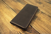 Portefeuille familial ALBORZ PP02 en cuir véritable fait main, personnalisé, avec protection RFID, fermeture ouverte, court, unisexe, pour passeport