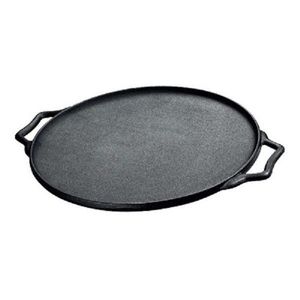 Modern Round Matte Black Metal Pizza <b>Pan</b> with Handles Perfect for Dining Table Parties Storage Home Decor - Product Image 6