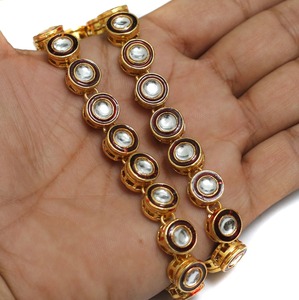 Beadsnfashion - Joyería Artesanal de Cadena Kadi con Meenakari Dorado y Kundan, 10 mm, Multicolor, para Mujer, Collares, Pulseras, Pendientes - Product Image 6