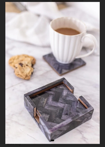 Posavasos de Piedra con Incrustaciones de Hueso de Alta Calidad y el Mejor Posavasos para Bebidas para Mesa de Salón y Comedor, de Forma Cuadrada - Product Image 6