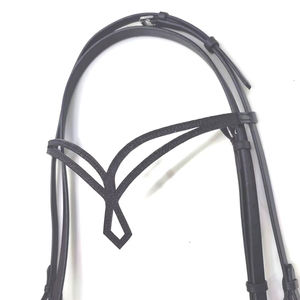 Calidad Premium Durable Personalizable Cabecera islandesa Cuero negro Piedra de cristal azul Elegante banda para cejas para productos de caballos - Product Image 6