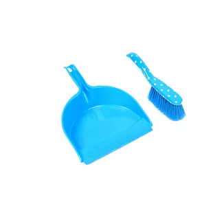 Household Kitchen Cleaning Foil Print Dustpan And Brush Set