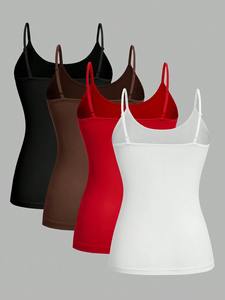 Chaleco de color sólido para mujer, camisetas sin mangas para mujer, Camisetas básicas con tirantes sexis de verano para mujer, camiseta sin mangas - Product Image 6