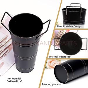 Jarrones rústicos de hierro galvanizado a prueba de fugas de agua, Juego de 4 macetas de flores, decoración de arreglos florales y decoración del hogar - Product Image 4