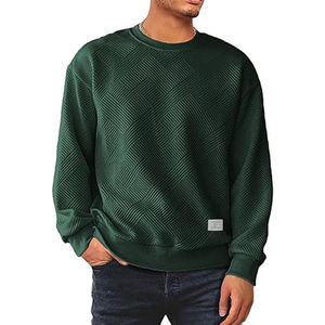 Sudadera de Cuello Redondo de Felpa Térmica Transpirable de Invierno 100% Algodón de Peso Pesado con Logotipo Personalizado para Hombre, Sudaderas con Capucha de Alta Calidad - Product Image 1