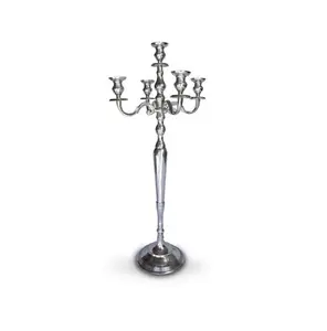 Candélabre plaqué argent tendance classique pour la décoration de mariage dernier support de Table ornement exquis pour hôtel et fête à la maison - Product Image 1