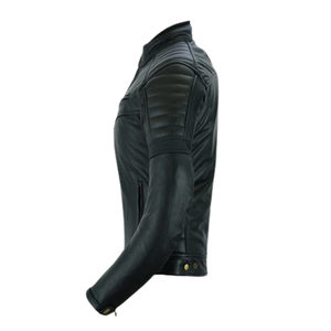 Veste moto en cuir noir pour femmes avec blindé Biker CE Protected Racing Veste moto en cuir pour femmes - Product Image 4