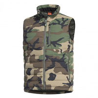 Vestes matelassées coupe-vent personnalisées pour hommes style camouflage avec logo brodé et col en V, idéales pour le sport, avec lettres sur le devant – Offre exceptionnelle