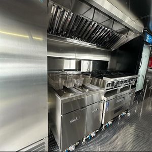 Custom Size Large Stainless Steel Fast Food Concession Carts <b>Tacos</b> Trailer <b>Mobile</b> Kitchen Food <b>Truck</b> Fully Equipped Rust - Product Image 4