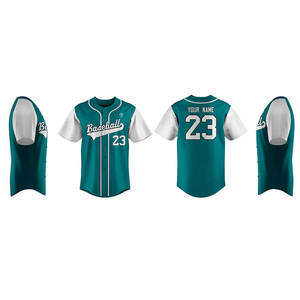 Bordado personalizado de punto doble para jóvenes camisas de béisbol en blanco sublimación Jersey Softball malla botón abajo Jersey de béisbol - Product Image 2