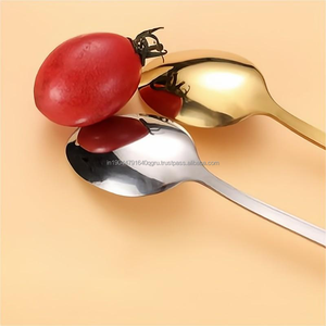 พรีเมี่ยมคุณภาพสแตนเลสดอกซากุระจับไอศกรีมขนมหวานชุดช้อนกวนกาแฟ - Product Image 4