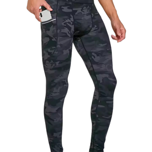 กางเกงรัดรูปสำหรับผู้ชายเลกกิ้งวิ่งออกกำลังกายทำจากโพลีเอสเตอร์ใหม่ - Product Image 4