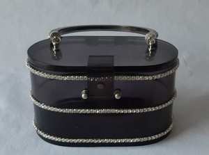 Sac fourre-tout élégant translucide pour femmes, noir et blanc, perlé, solide, sac à main durable - Product Image 5