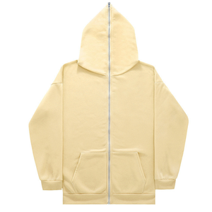 เสื้อฮู้ดผู้ชายแนวสตรีทผ้าคอตตอนคุณภาพสูงโลโก้ OEM ผ้าฟลีซถักลายสีทึบสำหรับฤดูหนาวไซส์ใหญ่พิเศษป้องกันการหด - Product Image 4