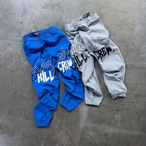 กางเกงวอร์มขากระบอกทรงตรงแบบฟอกสีพิมพ์โลโก้ตามสั่งขายส่ง 3 มิติ สำหรับผ้าคอร์ดูรอย คุณภาพสูง กันน้ำ สำหรับผู้ชาย - Product Image 6