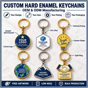 Porte-clés personnalisés en émail dur avec logo d'entreprise, porte-clés promotionnels en métal, OEM - Product Image 4