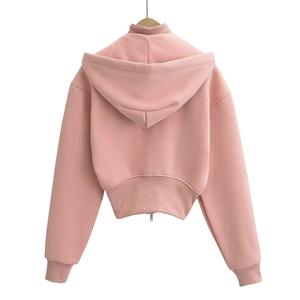 Vente en gros à prix réduit de sweat à capuche avec fermeture éclair et capuche à col montant pour femmes sweat-shirt à capuche slim fit streetwear avec fermeture éclair pour femmes - Product Image 3
