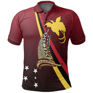 Polynesian Pride Custom PNG 50th Independence Polo Shirt Papúa Nueva Guinea Provincias Bandera - Product Image 3
