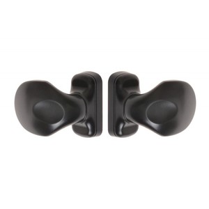 <b>Door</b> <b>Knob</b> on short plate - <b>Black</b> - Product Image 1