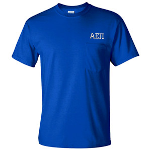 Vente en gros Delta Chi 100% coton T-shirts lettres à manches courtes pour hommes Travaux de broderie et d'impression - Product Image 3