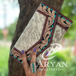 กระเป๋าสตางค์หนังแท้สำหรับผู้หญิงกระเป๋าคลัทช์หนังวัวแบบสั่งทำ - Product Image 1