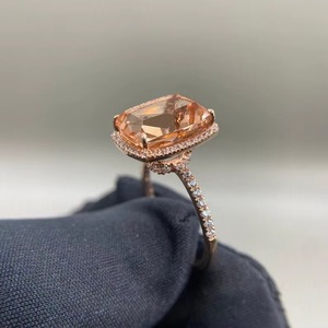 Bague en or rose avec diamant pour fiançailles et mariage avec fournisseur de bijoux de marque privée disponible à la vente en gros - Product Image 2