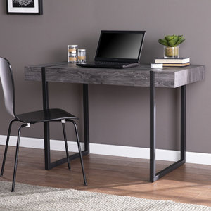 Warm Brown Engineered <b>Wood</b> Secretary <b>Desk</b> with Raised Monitor Writing Drafting Table 1-Year Warranty - Product Image 1