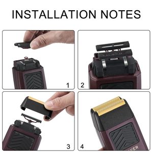 Paquete de 2 cabezales de afeitadora eléctrica de doble cuchilla, compatibles con afeitadoras eléctricas profesionales, alimentación USB, repuesto de lámina para afeitado facial - Product Image 4