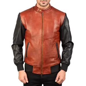 Men's Leather Jacket for Biker Distressed Genuine Lambskin Top Quality Material Wholesale Price