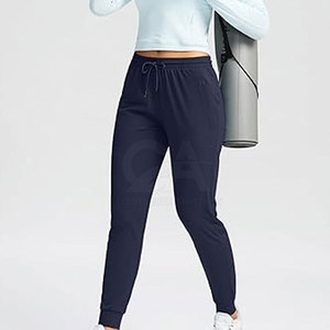 Venta directa de fábrica, pantalones Jogger, pantalones Jogger teñidos lisos para mujer, pantalones Jogger recién llegados para mujer - Product Image 6